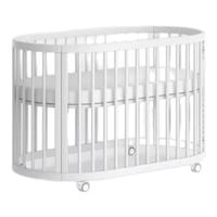 Boori Kids 实木可移动圆床 南洋杉薏米白+椰棕乳胶床垫+床品
