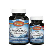 香港直发Carlson labs野生欧米伽omega-3深海鱼油软胶囊130粒两瓶 100粒／瓶+30粒／瓶