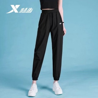 特步（XTEP）女裤运动裤春夏新款透气九分裤梭织速干户外跑步长裤束口宽松裤子