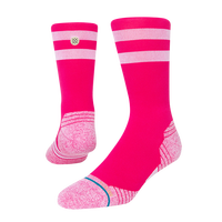 STANCE中筒448条纹专业运动袜跑步袜袜子男女同款缓震吸汗 霓虹粉A448A22CCW-NOP （43-46）