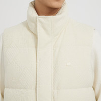 利郎轻时尚男装羽绒马甲男立领肌理羊毛外套Q4DMJ004 白色 M (165)