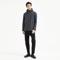 利郎轻时尚男装【远红外蓄暖】风衣男暖绒连帽双门襟通勤外套Q4QFY003 深灰 M (165)