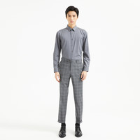 利郎青年商务男装【TR面料】衬衫男纯色上班通勤正装长袖衬衣Q4QZC005 花灰 38