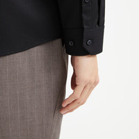 利郎青年商务男装【TR面料】衬衫男纯色上班通勤正装长袖衬衣Q4QZC005 黑 43