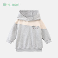 little mori小森林童装卫衣女童春秋款女宝宝运动休闲连帽卫衣 浅粉色 120 cm/6岁