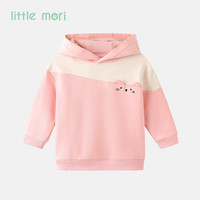 little mori小森林童装卫衣女童春秋款女宝宝运动休闲连帽卫衣 浅灰色 130 cm/8岁