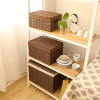 妙适 藤带盖收纳箱 特大号 41*30*28cm