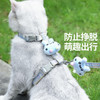 憨憨乐园 憨乐园猫绳牵引绳项圈防挣脱猫咪外出溜遛猫绳链子兔宠物胸背带项圈蓝M