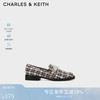 CHARLES & KEITH 女士透明珠花饰粗跟乐福鞋 CK1-70580175