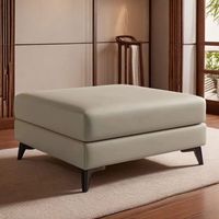 好望熊意式家用搁脚凳沙发凳通用型沙发拼加长加宽沙发脚踏贵妃单人沙发 米黄色【猫爪皮】 长度90宽度90高度40