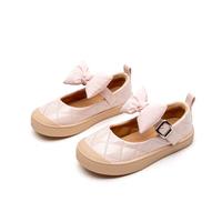 红蜻蜓 RED DRAGONFLY防踢小香风皮鞋女童鞋春秋款洋气蝴蝶结时装鞋子亮面鞋子