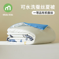 铭都宝贝儿童纯蚕丝夏凉被可机洗空调被婴儿幼儿园宝宝专用透气亲肤被子  cm 填充250g