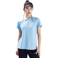 鸿星尔克 轻氧polo 透气翻领 女士短袖T恤