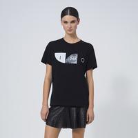 限尺码：Iro 夏季季法国轻奢简约圆领百搭印花女式短袖正肩T恤纯棉T恤