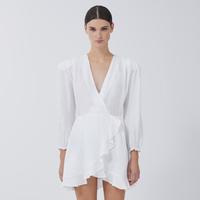 限尺码：Iro 春秋款法国轻奢法式气质显瘦深V时尚百搭女士连衣裙A字裙