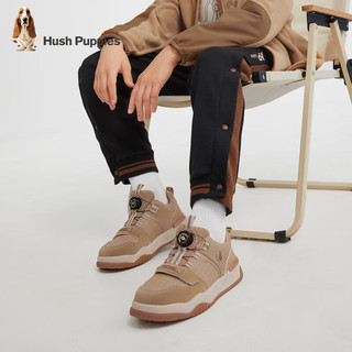 暇步士（Hush Puppies）童鞋男女童秋季新款透气舒适旋转纽扣缓震时尚轻运动儿童板鞋   【适合脚长19.8cm】