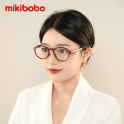 mikibobo 折叠便携 老花镜  枣红色 150度