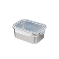 霜山304不锈钢保鲜盒冰箱冷藏食物收纳盒带卡扣泡菜腌渍盒密封盒 3200ml-长24.5*宽19.6*高10.5cm