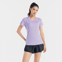 移动端、京东百亿补贴：迪卡侬 DECATHLON 运动速干衣跑步T恤宽松短袖半袖上衣5000365 淡紫色