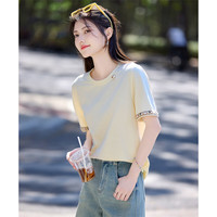 尚静温柔上衣25年夏新设计感花边拼接宽松舒适T恤女