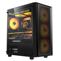 爱国者V18 电脑台式主机箱MATX机箱亚克力多网孔强散热美观支持240水冷 V18黑+5个ARGB风扇5V3针