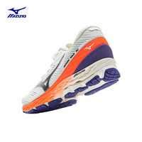美津浓(MIZUNO)25新款春夏缓震回弹跑步竞速训练鞋运动鞋 WAVE RC 02/米白色/荧光橘/紫色 43 (280mm)