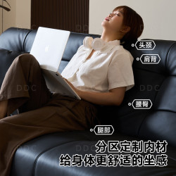 ddc 意式极简真皮沙发简约客厅2025新款小户型直排熊抱皮艺沙发家具  S级生态牛皮+迪熙太空云坐感座包