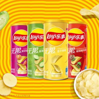 88VIP：乐事 Lay'/乐事无限罐装薯片组合混合口味零食小吃露营美食速食礼