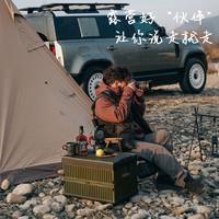 懒人空间可折叠户外收纳箱露营箱车载储物箱加厚大容量多功能便携整理箱子 60L条纹折叠箱-军绿色