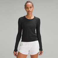lululemon丨Swiftly Tech 女士运动长袖 T 恤 2.0 *Race LW3HHIS 黑/黑 S /6