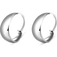 老银匠s耳圈中老年人年货节礼物送妈妈满天星耳环简约光面款银耳圈 光面 /内经约16.4mm/含证书