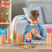 曦跃美国数字积木Numberblocks联名hand2mind立方体儿童玩具早教 【LR学龄前题集】100粒+30