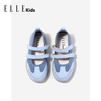 ELLE KIDS法国童鞋高档舒适复古魔术贴玛丽珍鞋芭蕾运动浅口单鞋 蓝色 27 内长17.3/脚长16.3-16.6