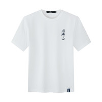 七匹狼男装短袖T恤夏季时尚休闲宽松圆领套头廓形短t上衣 180/96A/XXL 009(蓝灰)