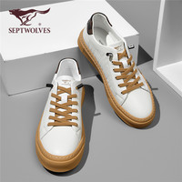 七匹狼男款小白鞋夏季男士休闲皮鞋软底原创国潮白色板鞋男鞋 七匹狼男鞋品牌 42