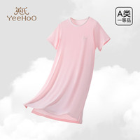 YeeHoO英氏A类睡衣夏季薄款短袖短裤纯棉套装空调家居服套装 蔷薇粉(7A抑菌 自带杯垫) M(体重100斤-116斤)