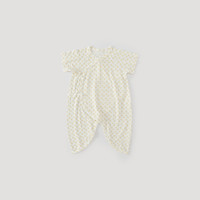 巴厘小猪新生儿婴儿衣服夏季薄款睡衣绑带和尚服女宝宝连体衣女宝哈衣 黄波点 52cm