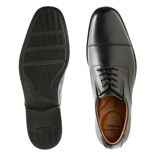 Clarks 其乐 Tilden Cap牛津鞋 黑色皮革 42.5EU 男士商务正装鞋