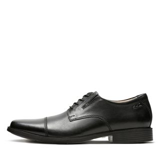 Clarks 其乐 Tilden Cap牛津鞋 黑色皮革 42.5EU 男士商务正装鞋