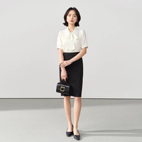 伯德小姐白色短袖衬衫女夏季教师穿搭雪纺正装上衣面试职业装衬衣 白色短袖【雪纺衬衫】抗皱垂顺 2XL -适合130-140斤可穿