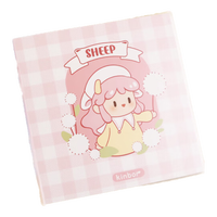 kinbor茶会系列少女心方方本手帐本高颜值手账本方格内页正方形笔记本子小学生日记本PVC封套小羊梦境DT53272伴手礼