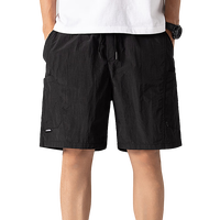 太子龙短裤男休闲户外运动速干直筒宽松男士沙滩裤松紧腰五分裤