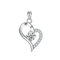 PT950铂金吊坠女白金吊坠免费刻字 铂金一心一意吊坠