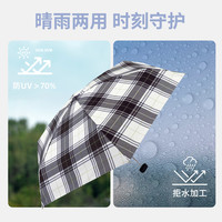 Wpc.超轻晴雨伞日本手动小巧便携格子高颜值加固抗风五折折叠伞