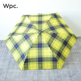 Wpc.超轻晴雨伞日本手动小巧便携格子高颜值加固抗风五折折叠伞 格子款黄色 4139-159 YE