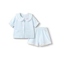 女童睡衣套装夏季空调服儿童家居服小童宝宝亲肤甜美印花