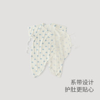 巴厘小猪新生儿婴儿衣服夏季薄款睡衣绑带和尚服女宝宝连体衣女宝哈衣 点点脚印 59cm