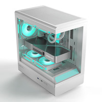 金河田（Golden field）小屿Nano台式机电脑主机机箱游戏电竞无立柱海景房黑色支持240水冷/M-ATX主板/支持ITX/三面快拆 小屿Nano白色+3个风扇（1正2反）+YJ240