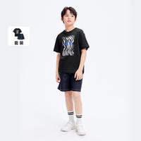 【短袖篮球服】男童套装2024夏儿童潮酷两件套运动撞色