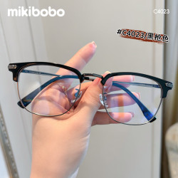 mikibobo 眼镜 斯文气质钛材  商务眉形镜框   防蓝光镜片(可定制)